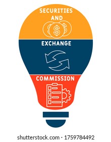 SEC - Securities and Exchange Commission acronym, business concept background. Can be used for web and mobile UI/UX
Isolated vector illustration