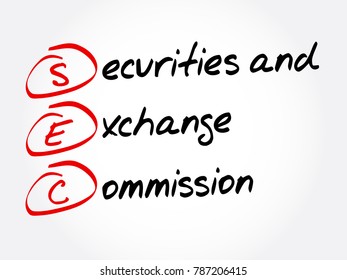 SEC - Securities And Exchange Commission Acronym, Business Concept Background