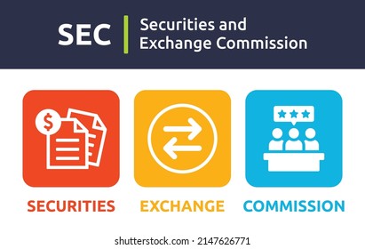 SEC Stands For Securities And Exchange Commission. Vector Illustration