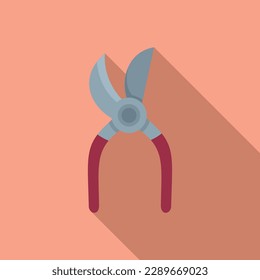 Secateur equipment icon flat vector. Work hand. Instrument tool