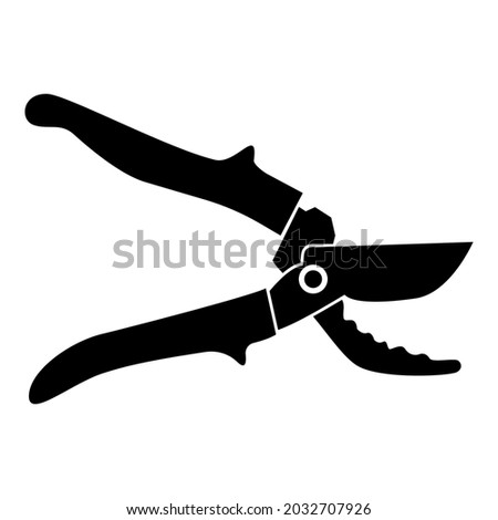 Secateur garden pruner pruning shears Clippers Hand scissors Manual cutting icon black color vector illustration flat style image