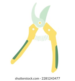 Secateur icon. Garden tool. Vector flat illustration