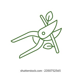 Secateur Line Symbol. Gartenpruner. Vektorbearbeitbarer Rahmenhub.