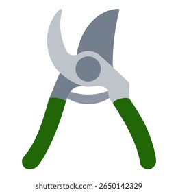 Tesouras de poda em forma de tesoura ou tesoura de poda em uma ilustração de vetor de design plano