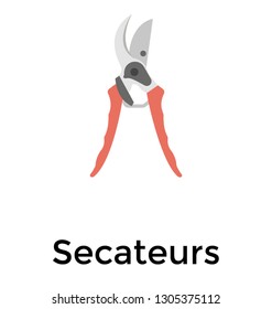 Secateurs flat icon design 