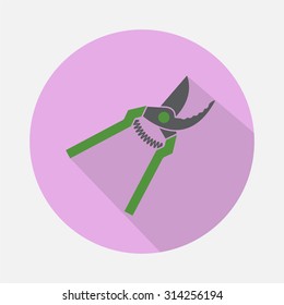 Secateurs flat icon. Gardening Tool