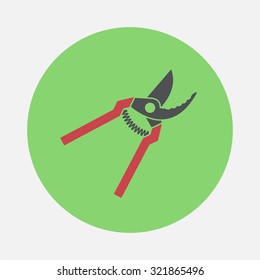 Secateurs flat icon. Gardening Tool