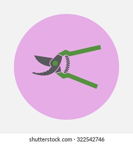 Secateurs flat icon. Gardening Tool