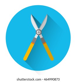 Secateurs Garden Pruner Symbol Flache Vektorgrafik