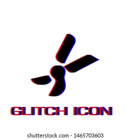 Secateurs, garden scissors icon flat. Simple pictogram - Glitch effect. Vector illustration symbol