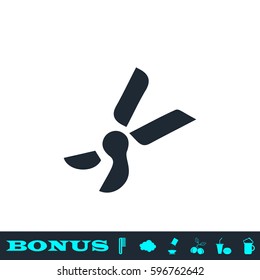 Secateurs, garden scissors icon flat. Black pictogram on white background. Vector illustration symbol and bonus button