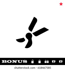 Secateurs, garden scissors icon flat. Black pictogram on white background. Vector illustration symbol and bonus button open and closed lock, folder, star