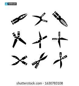 Secateurs garden scissors icon or logo isolated sign symbol vector illustration - Collection of high quality black style vector icons
