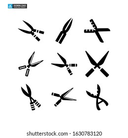 Secateurs garden scissors icon or logo isolated sign symbol vector illustration - Collection of high quality black style vector icons
