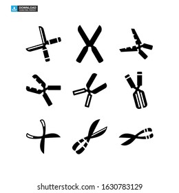 Secateurs garden scissors icon or logo isolated sign symbol vector illustration - Collection of high quality black style vector icons

