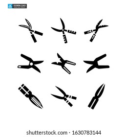 Secateurs garden scissors icon or logo isolated sign symbol vector illustration - Collection of high quality black style vector icons
