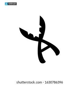 Secateurs garden scissors icon or logo isolated sign symbol vector illustration - high quality black style vector icons

