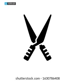 Secateurs garden scissors icon or logo isolated sign symbol vector illustration - high quality black style vector icons
