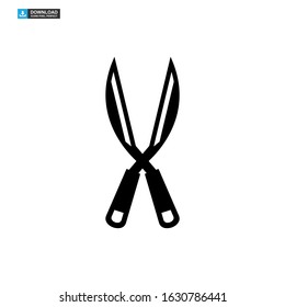 Secateurs garden scissors icon or logo isolated sign symbol vector illustration - high quality black style vector icons
