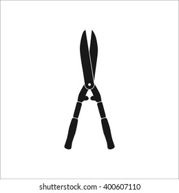 Secateurs garden scissors sign simple icon on  background
