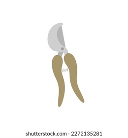 Secateurs. Garden tools. Springtime. Flat style vector illustration.