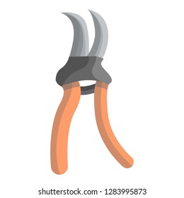 Secateurs icon. Cartoon of secateurs vector icon for web design isolated on white background
