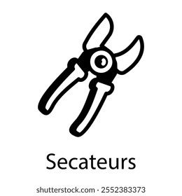 Secateurs-Symbol im Zeichenstil