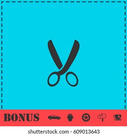 Secateurs icon flat. Simple vector symbol and bonus icon