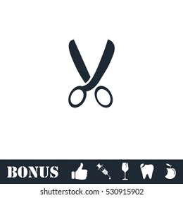Secateurs icon flat. Vector illustration symbol and bonus pictogram