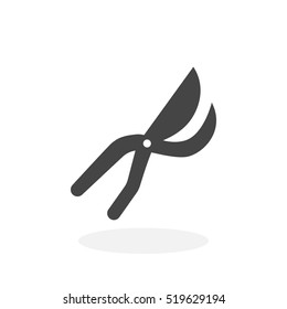 Secateurs icon isolated on white background. Secateurs vector logo. Flat design style. Modern vector pictogram for web graphics - stock vector