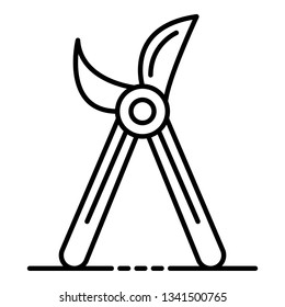 Secateurs icon. Outline secateurs vector icon for web design isolated on white background
