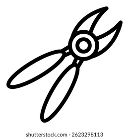 ícone Secateurs. Contorno secateurs ícone de vetor para web design isolado no fundo branco