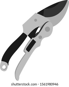 Secateurs, illustration, vector on white background.