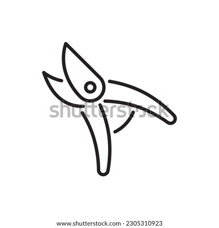 Secateurs line icon on white background