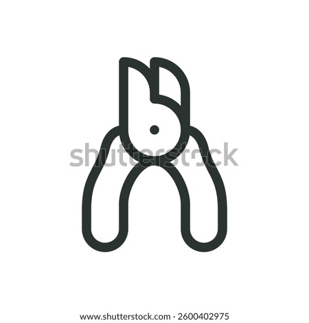 Secateurs line icon, pruning shears vector symbol with editable stroke