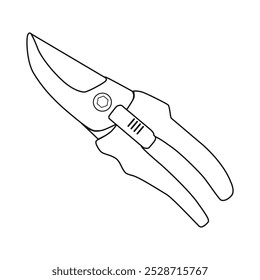 secateurs outline vector illustration,isolated on white background,top view