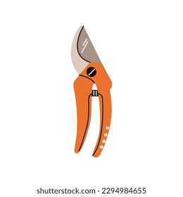 Secateurs pruner icon. Pruning shears, garden hand pruners, scissors. Flat vector illustration isolated on white background