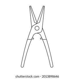 Secateurs Vektorsymbol.Outline Vektorsymbol einzeln auf weißem Hintergrund secateurs .