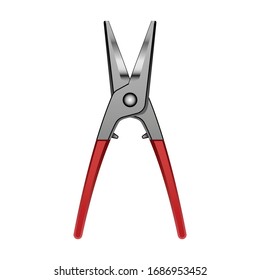 Secateurs vector icon.Realistic vector icon isolated on white background secateurs .