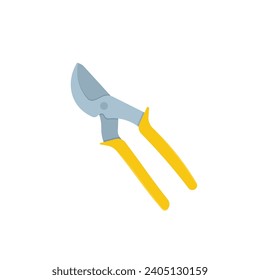 Secateurs vector illustration isolated on white background. Pruning shears, garden hand pruners, pruning scissors, garden scissors. Secateurs pruner clipart