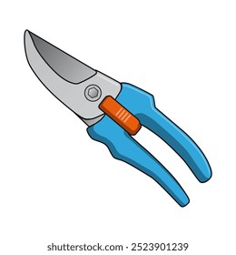secateurs vector illustration,isolated on white background,top view