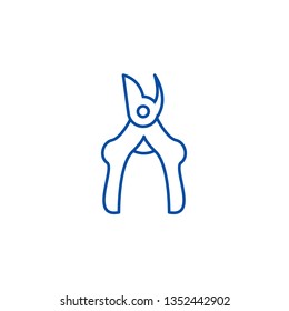Secateurs,pruners line icon concept. Secateurs,pruners flat  vector symbol, sign, outline illustration.