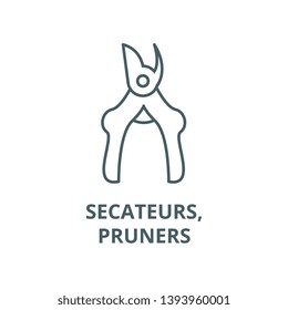 Secateurs,pruners vector line icon, linear concept, outline sign, symbol