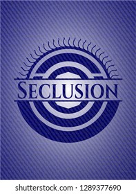 Seclusion badge with denim texture