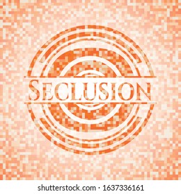 Seclusion orange mosaic emblem. Vector Illustration. Detailed.