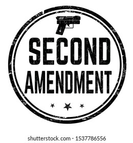 Second Amendment Sign Or Stamp On White Background, Vector Illustration