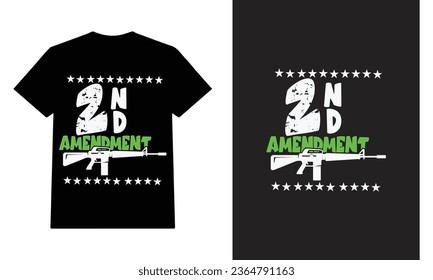 Segunda enmienda (Constitución de Estados Unidos) de obras de arte para camisetas, afiches... Camuflaje y texturas de grunge. 2.ª enmienda al diseño original del vector de camisetas de la pistola de seguridad nacional de los Estados Unidos. 