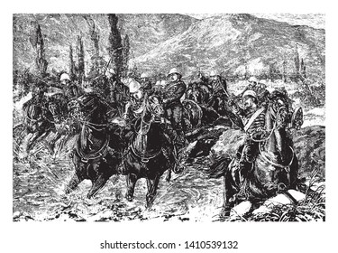 Second Anglo Afghan War Started After Russia And Britain Ended With The June 1878 Congress Of Berlin, Vintage Line Drawing Or Engraving Illustration.