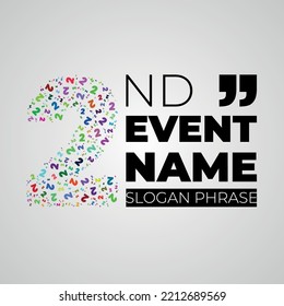 Second annual event or summit title starting with a number of order made with random tine numbers - 2nd - made with Monsterrat font