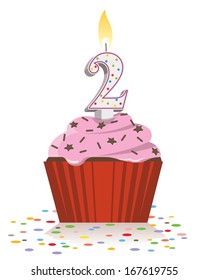 7,121 Birthday cake 2 candles Images, Stock Photos & Vectors | Shutterstock